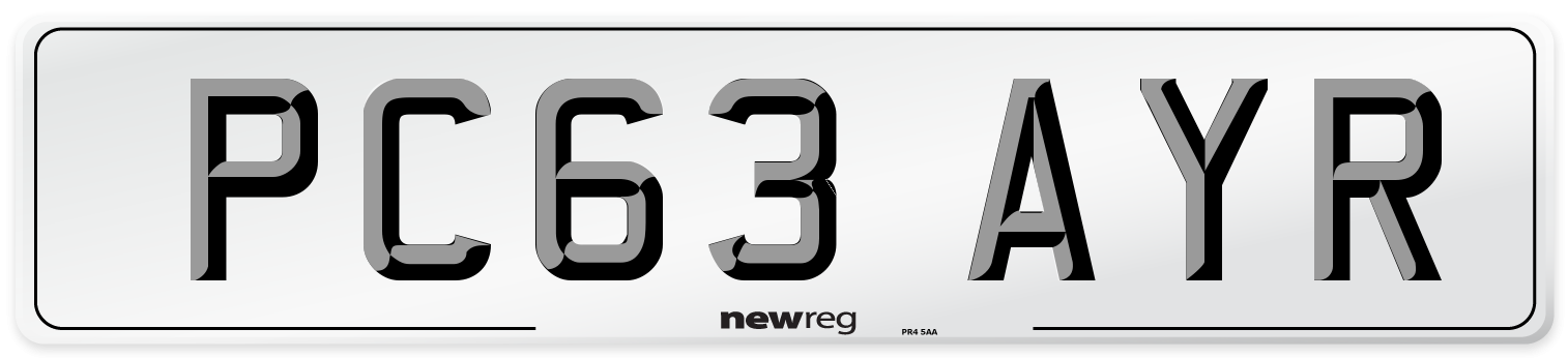 PC63 AYR Number Plate from New Reg
